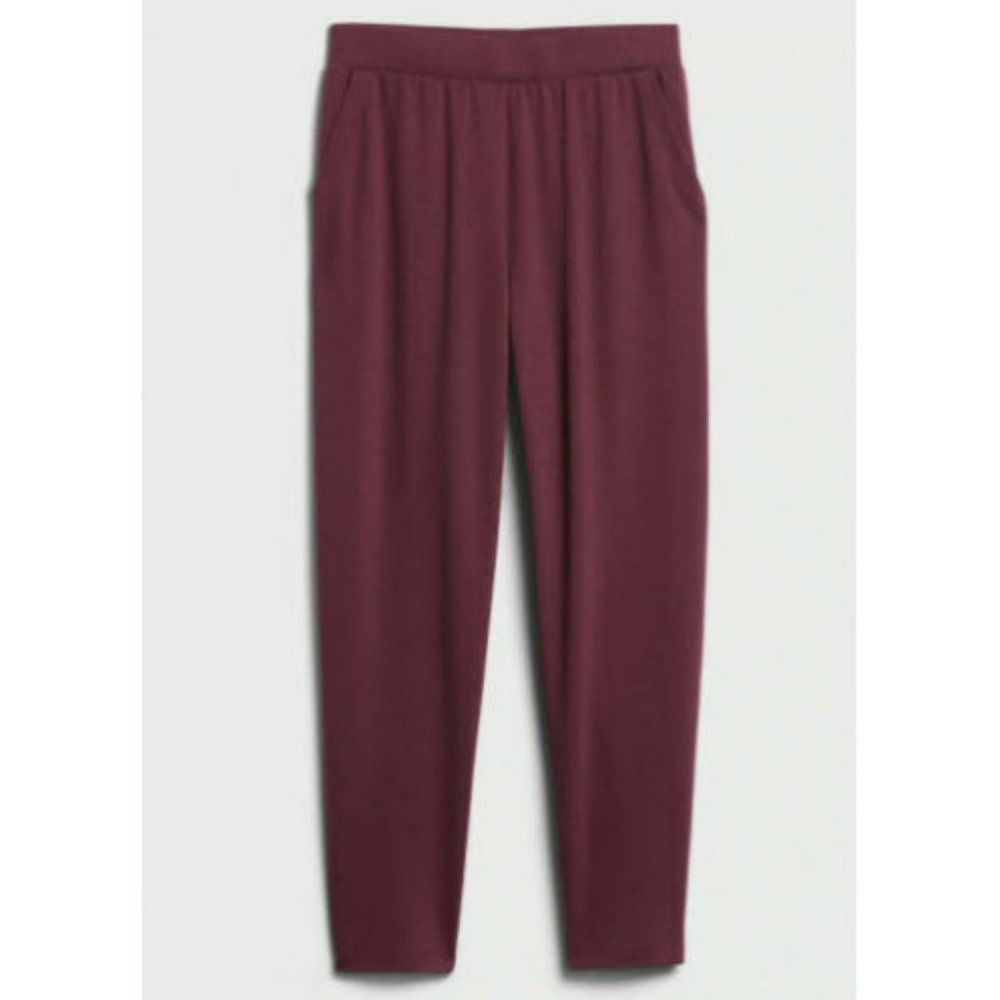 NWT Banana Republic Factory Mid-Rise Knit Slouchy Tapered Pant in Sugar Plum